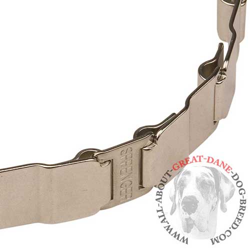 Durable neck tech non-rusting metal collar for Great Dane