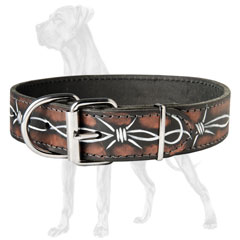 Barbed Wire Leather Dog Collar