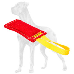 French linen Great Dane bite tug with 1 handle