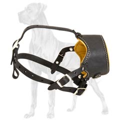 Unique Padded Leather Dog Muzzle