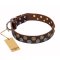 'Strong Shields' FDT Artisan Leather Great Dane Collar with Stylish Brooches