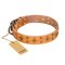 "Top-Flight" FDT Artisan Superior Tan Leather Great Dane Collar