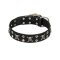 FDT Artisan 'Rock 'n' Roll Style' Leather Great Dane Collar with Skulls, Bones and Studs 1 1/2 inch (40 mm) wide