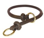 Silent in Action Round Leather Choke Collar for Great Dane