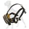 No Biting Stylish High Quality Leather Dog Muzzle With Studs
