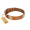 "Perfect Blend" FDT Artisan Tan Leather Great Dane Collar 1 1/2 inch (40 mm) wide