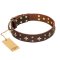 "High Fashion" FDT Artisan Chic Brown Genuine Leather Great Dane Collar