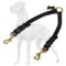 Leather Coupler with Braids for Walking 2 Great Dane Dogs