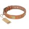 'The Middle Ages' FDT Artisan Handcrafted Tan Leather Great Dane Dog Collar