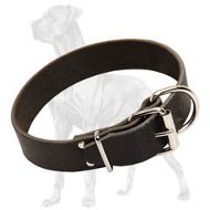 Walking Wide Leather Great Dane Collar - 1.5 inch (3.8cm) Wide