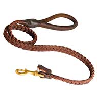 Braided Leather Dog Leashes for Great Dane