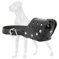 Easy Adjustable Leather Great Dane Muzzle for Walking