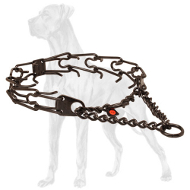 Black Stainless Steel Pinch Collar for Great Dane - 1/8 inch (3.2 mm)