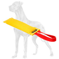 French Linen Great Dane Bite Tug with a Functional Handle