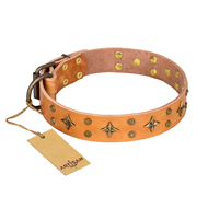 "Top-Flight" FDT Artisan Superior Tan Leather Great Dane Collar