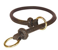 Silent in Action Round Leather Choke Collar for Great Dane