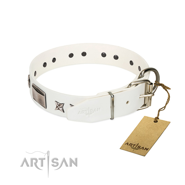 Perfect fit collar of natural leather for your lovely pet