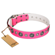 "Glamorous Shine" FDT Artisan Stylish Leather Great Dane Collar with Old Silver-like Plated Decorations "Glamorous Shine" FDT Artisan Stylish Leather Great Dane Collar with Old Silver-like Plated Decorations