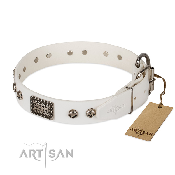 Rust-proof hardware on easy wearing dog collar