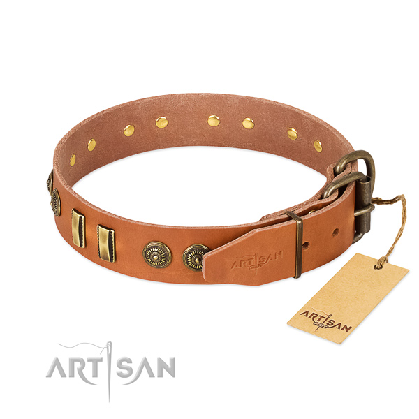 Reliable hardware on leather dog collar for your dog