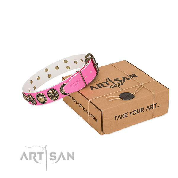 Durable fittings on dog collar for comfy wearing
