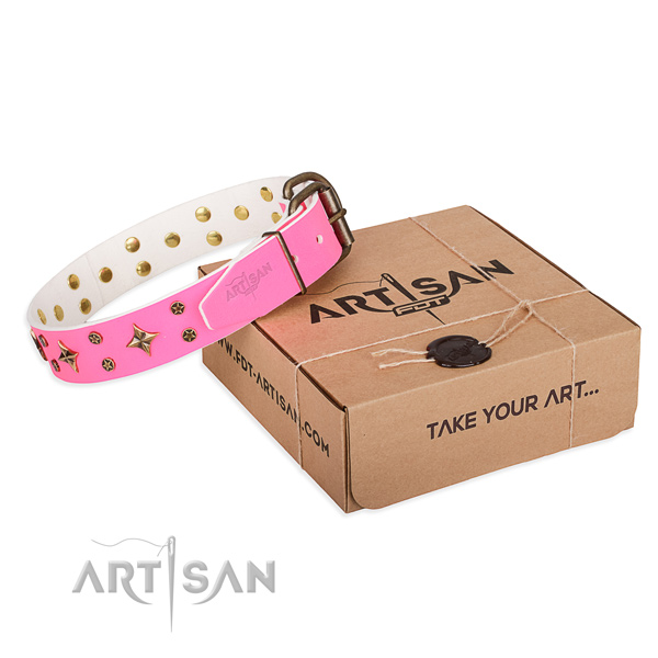 Best quality leather dog collar for stylish walks