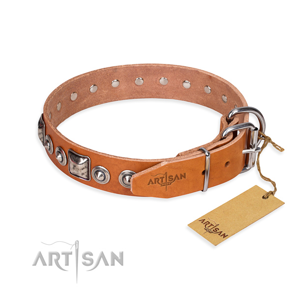 Wear-proof leather collar for your noble pet