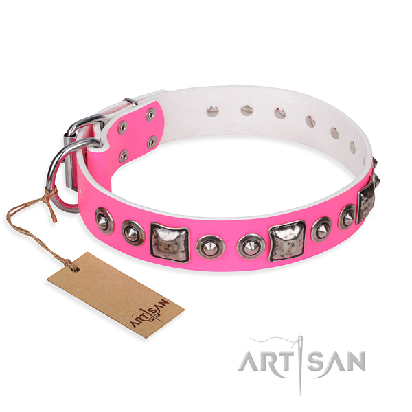 Best quality full grain leather dog collar for everyday use