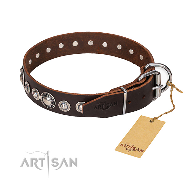 Practical leather collar for your handsome dog