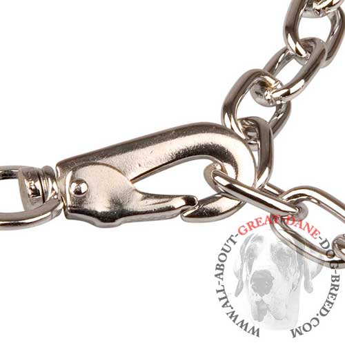 Adjustable Chain Great Dane Fur Saver with Snap Hook