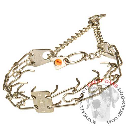 Herm Sprenger Stainless Steel Great Dane Pinch Collar for Obedient Dog Walking