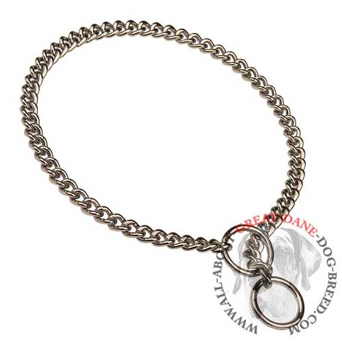 Durable non-rusting metal choke Great Dane collar