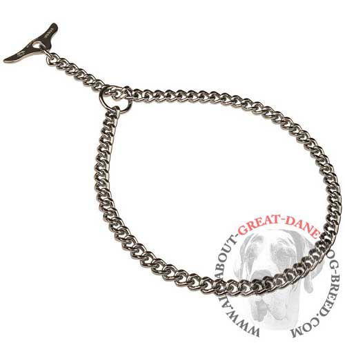 Handy choke chain Great Dane collar for training