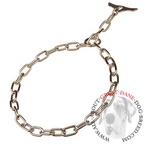 Fur saver choke chain Great Dane collar with chrome plating 