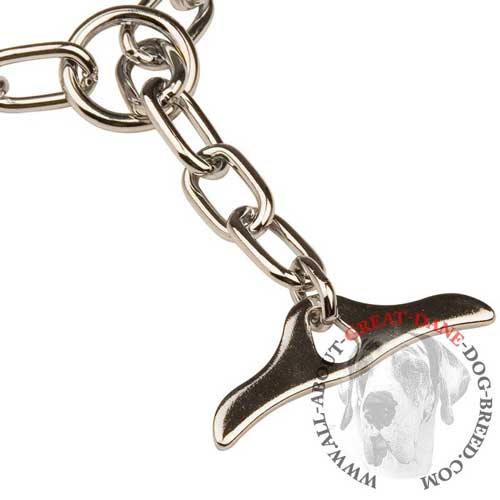 Handy choke chain fur saver for Great Dane