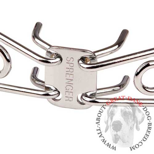 Harmless Great Dane pinch collar with smoothly polished surface