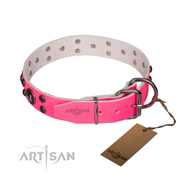 Functional leather collar for your favourite canine