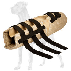 Jute Great Dane bite sleeve with velcro straps for  adjustability