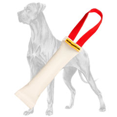 Fire hose Great Dane bite tug with 1 handle