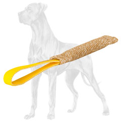 Jute Great Dane bite tug with comfortable handle