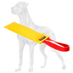 Great Dane bite tug with convenient handle