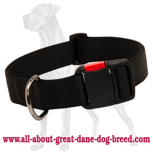Daily Walking Nylon Collar for Great Dane [C411094 Nylon Dog Collar with quick release buckle