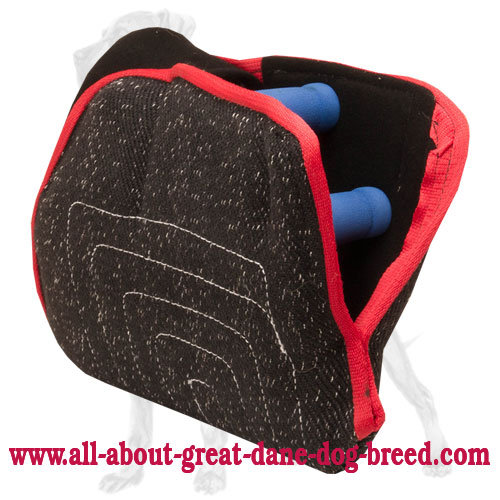 Puppy French Linen Great Dane Bite Builder with 2 Inside Handles