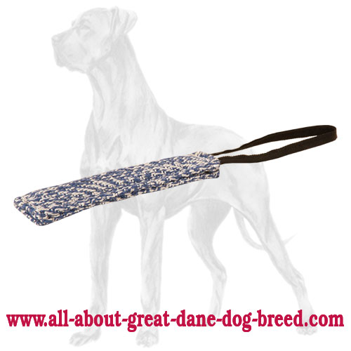 Easy to Carry Pocket French Linen Bite Tug for Great Dane