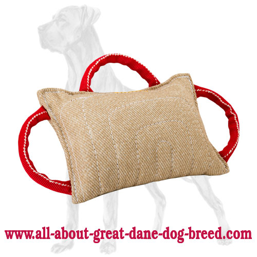 Great Dane Bite Pad Made of Jute with 3 Handles