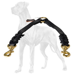 Walking braided leather Great Dane coupler