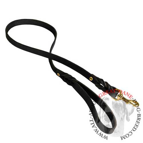 Designer Great Dane leather leash for stylish walking