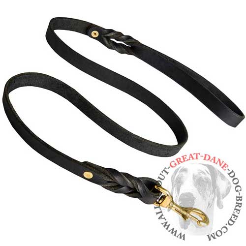 Genuine leather Great Dane leash for walking and  training