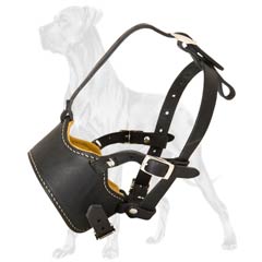 Great-Dane-Dog-Leather-Muzzle-Comfortable-No-Barking