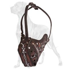 Excellent Quality Handpainted Leather Great Dane Muzzle 